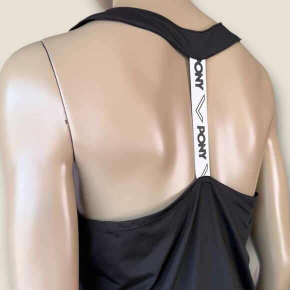 Pony Athletic Racerback Strappy Gym Workout Tank Top Activewear Size S Black - Picture 11 of 15